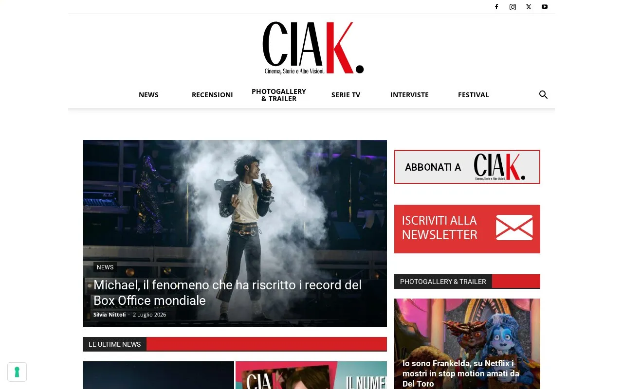 Ciak homepage screenshot