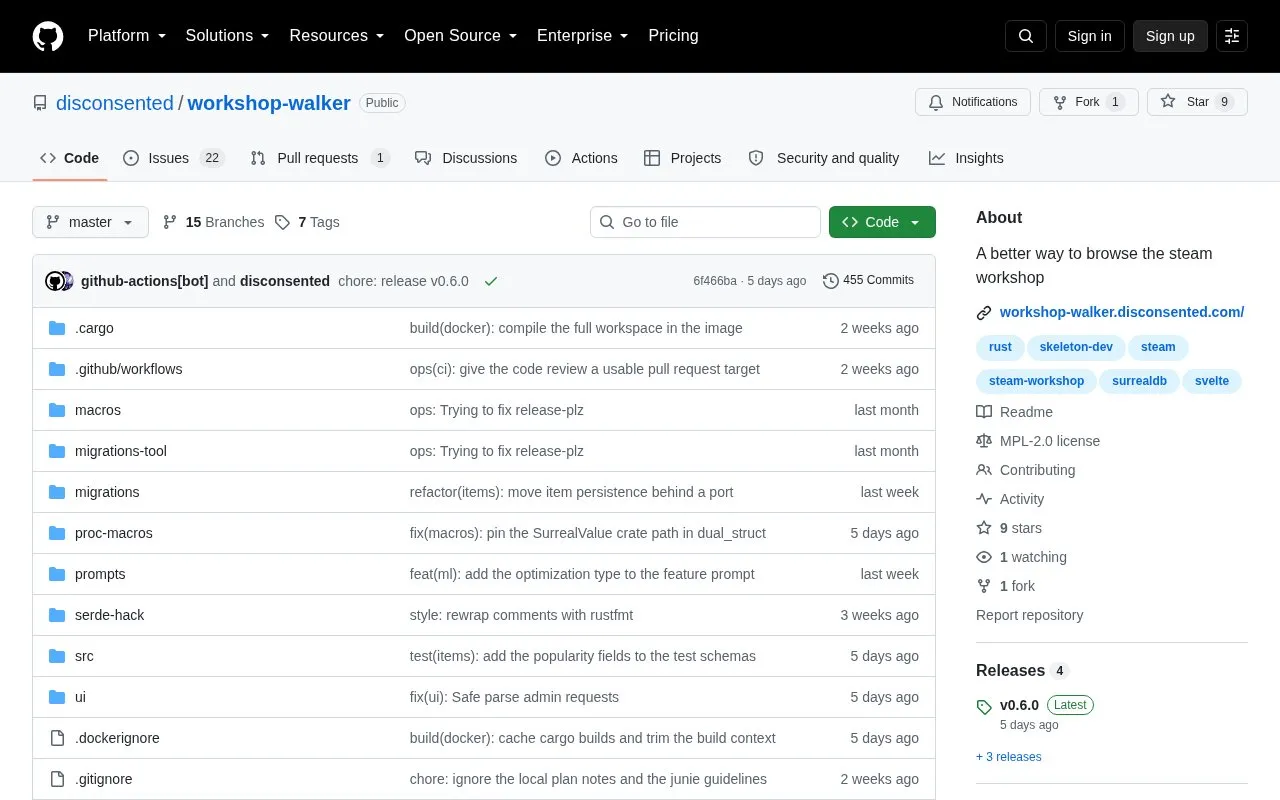 Workshop Walker homepage screenshot