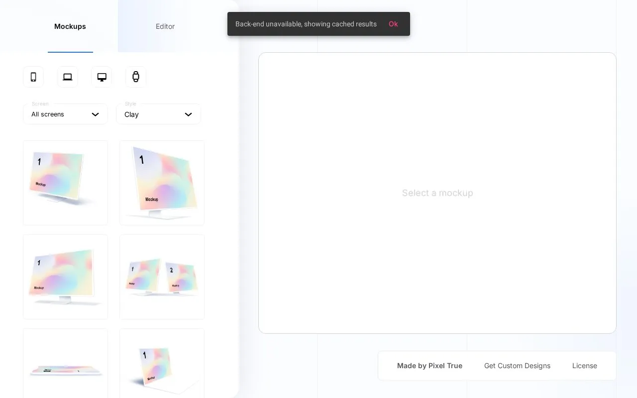 Mockups homepage screenshot