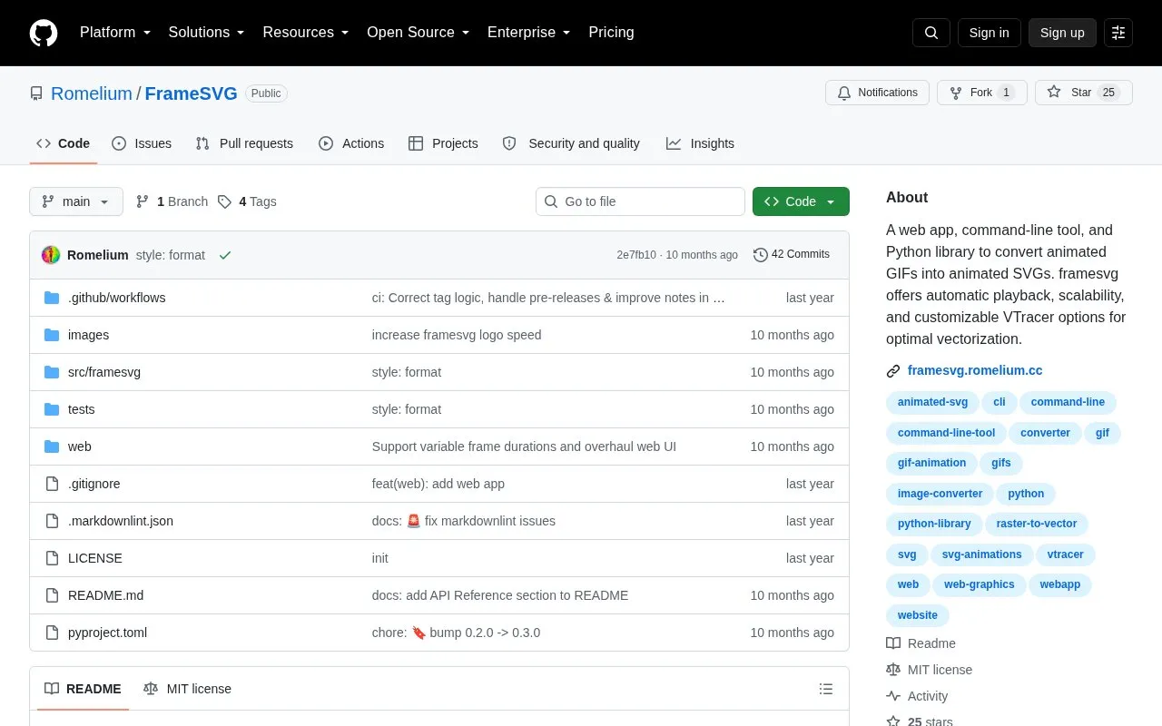 Frame Svg homepage screenshot