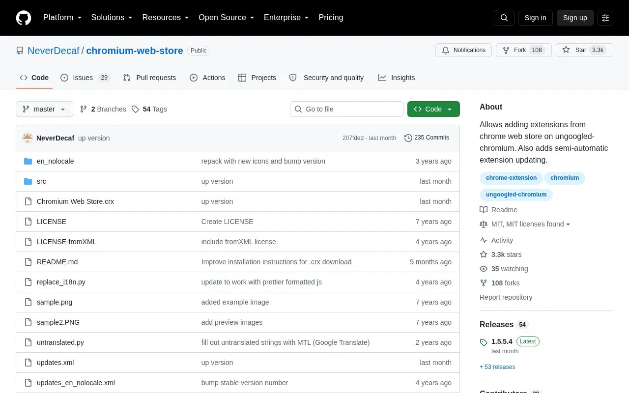 chromium-web-store homepage screenshot