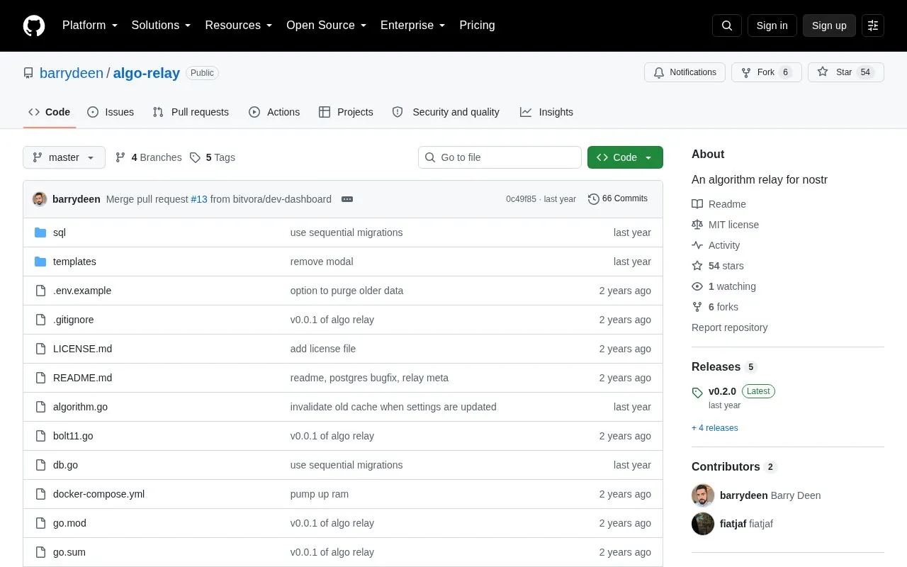 AlgoRelay homepage screenshot