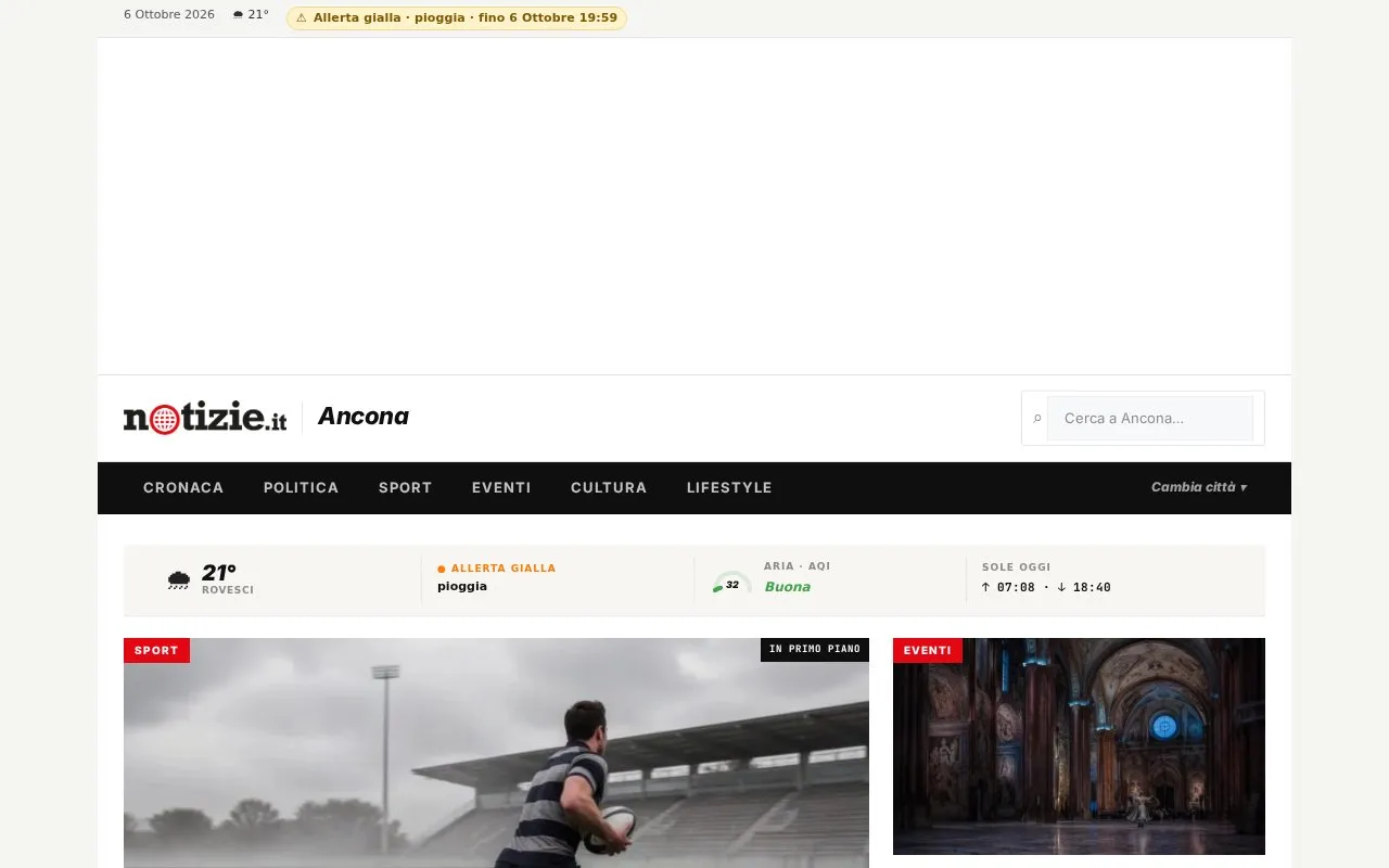 notizie.it · Ancona homepage screenshot