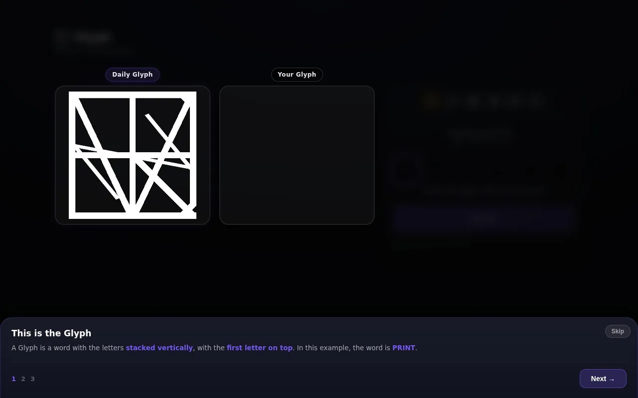 Glyph homepage screenshot