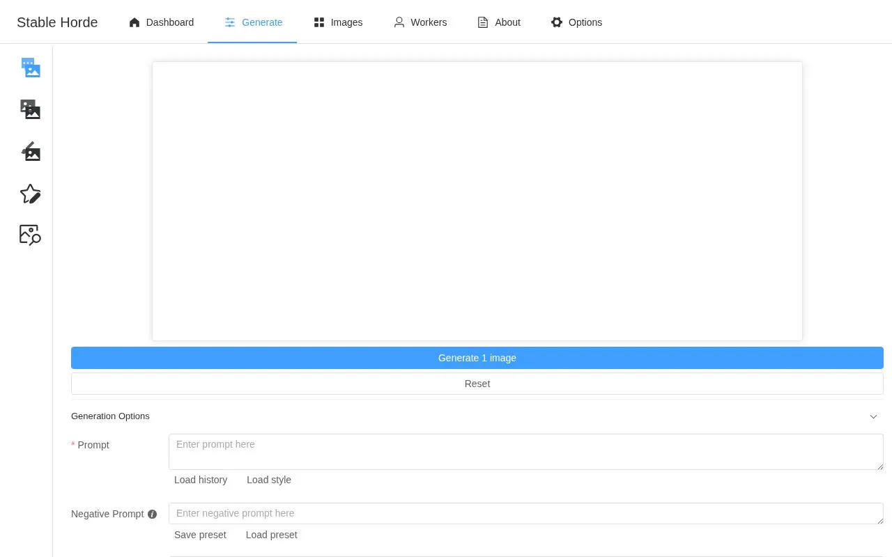 Interface homepage screenshot
