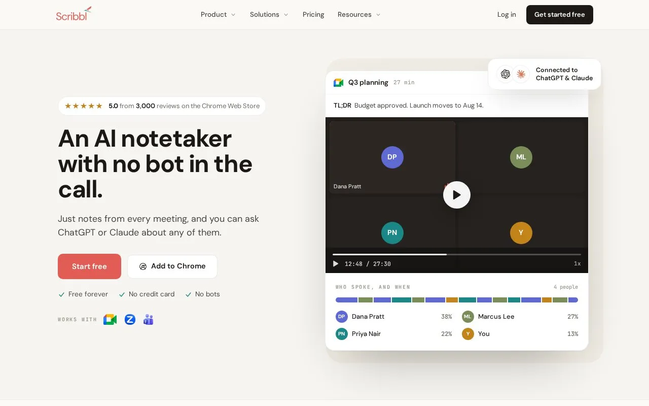 Scribbl homepage screenshot