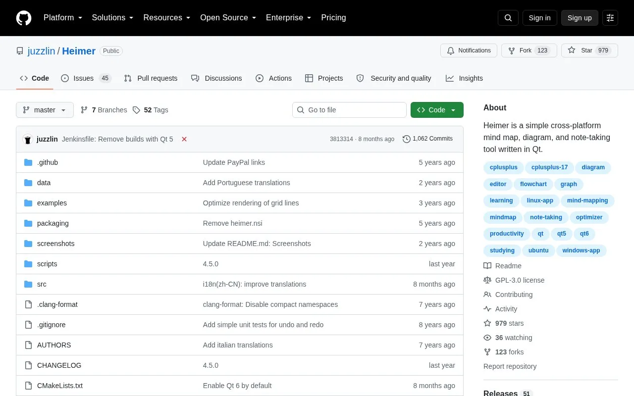 Heimer homepage screenshot