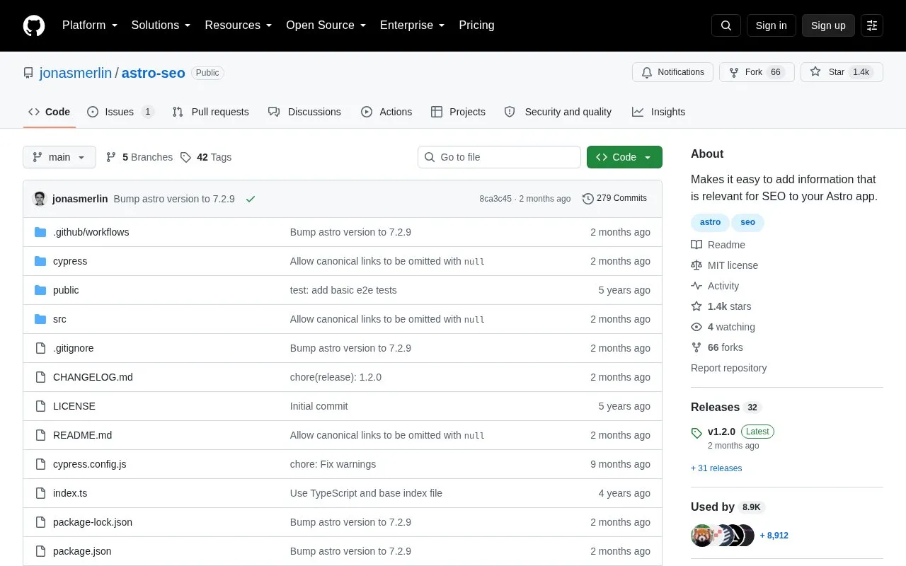 astro-seo homepage screenshot