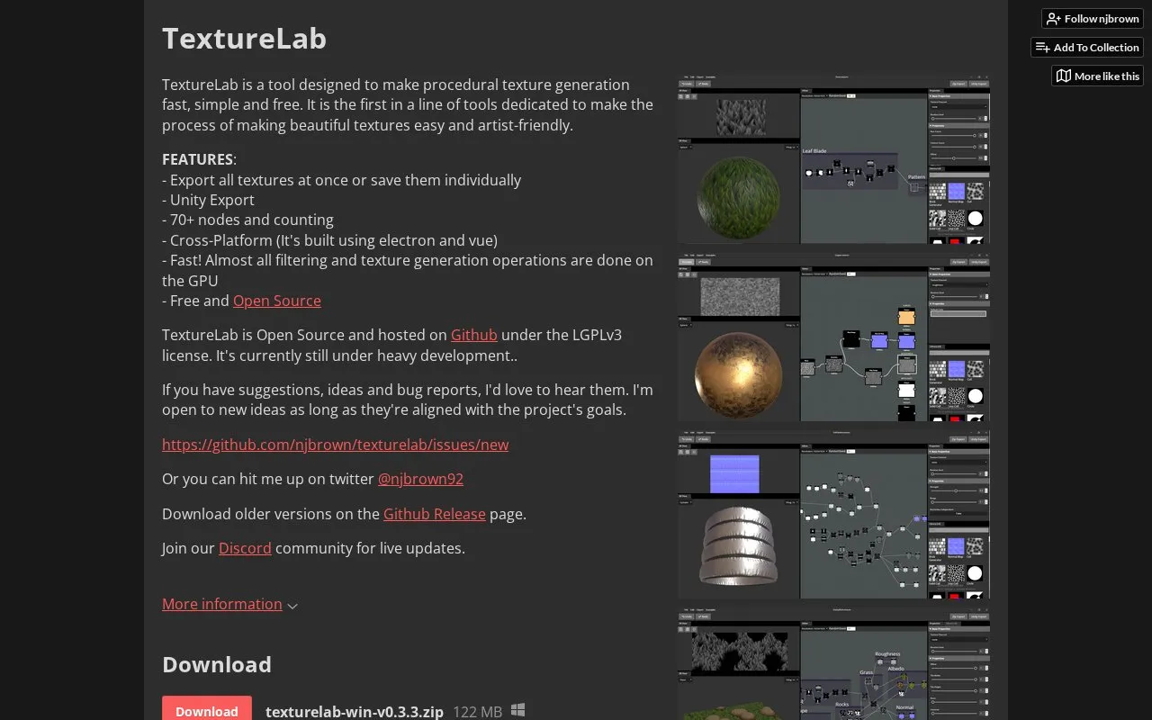 TextureLab homepage screenshot