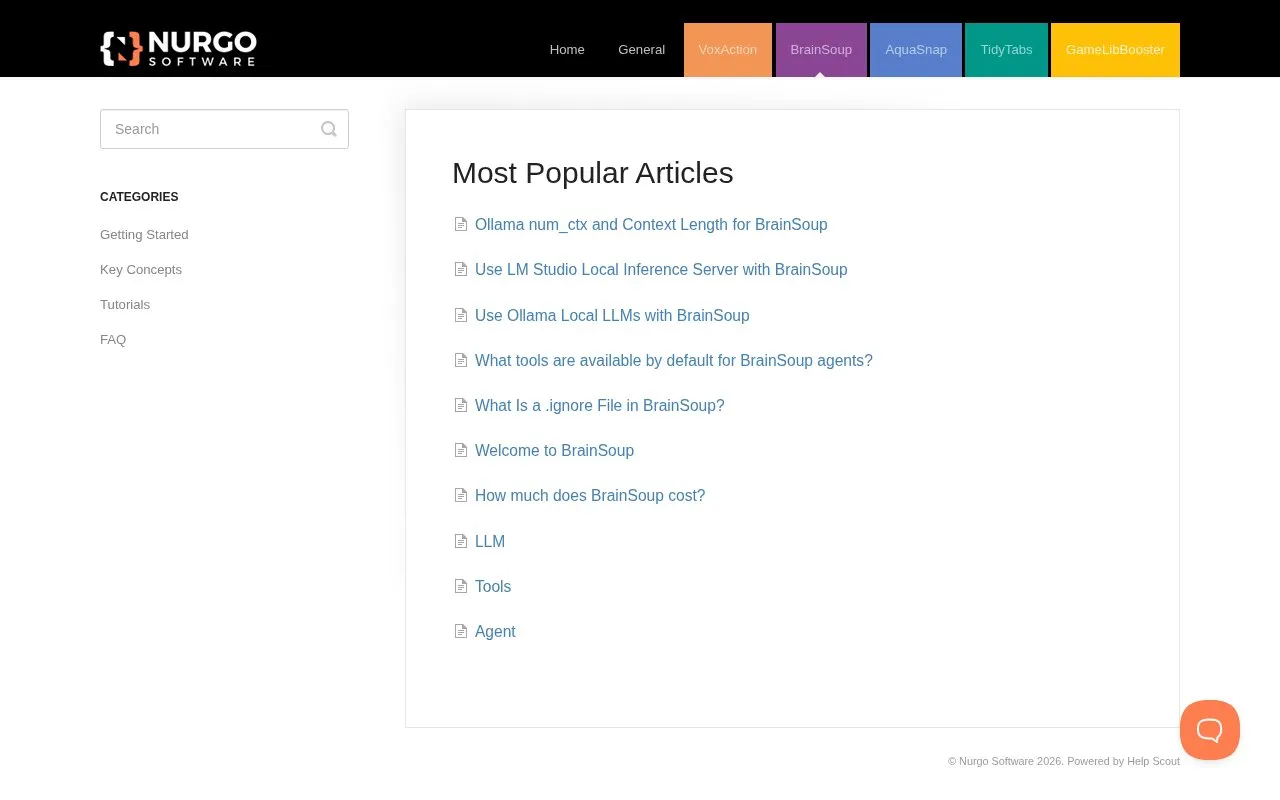 Docs homepage screenshot