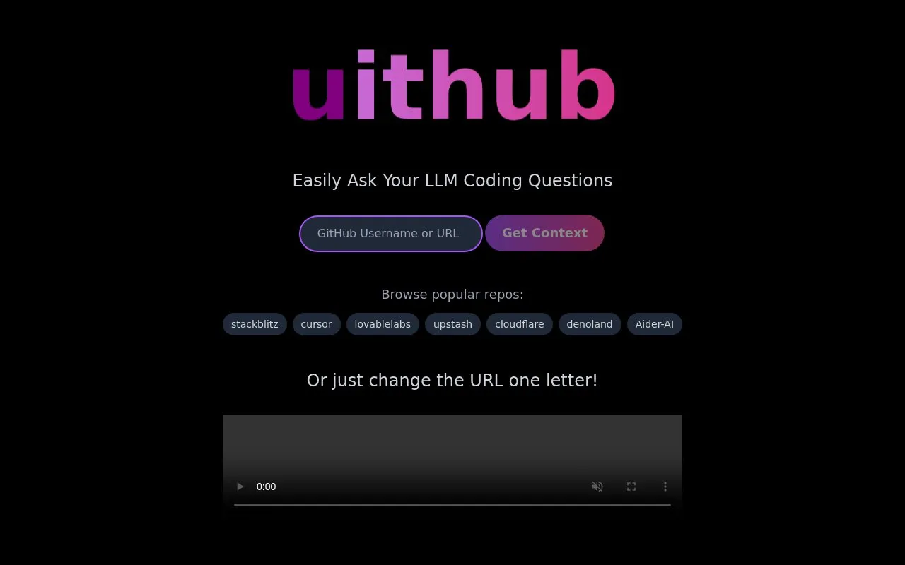 uithub homepage screenshot