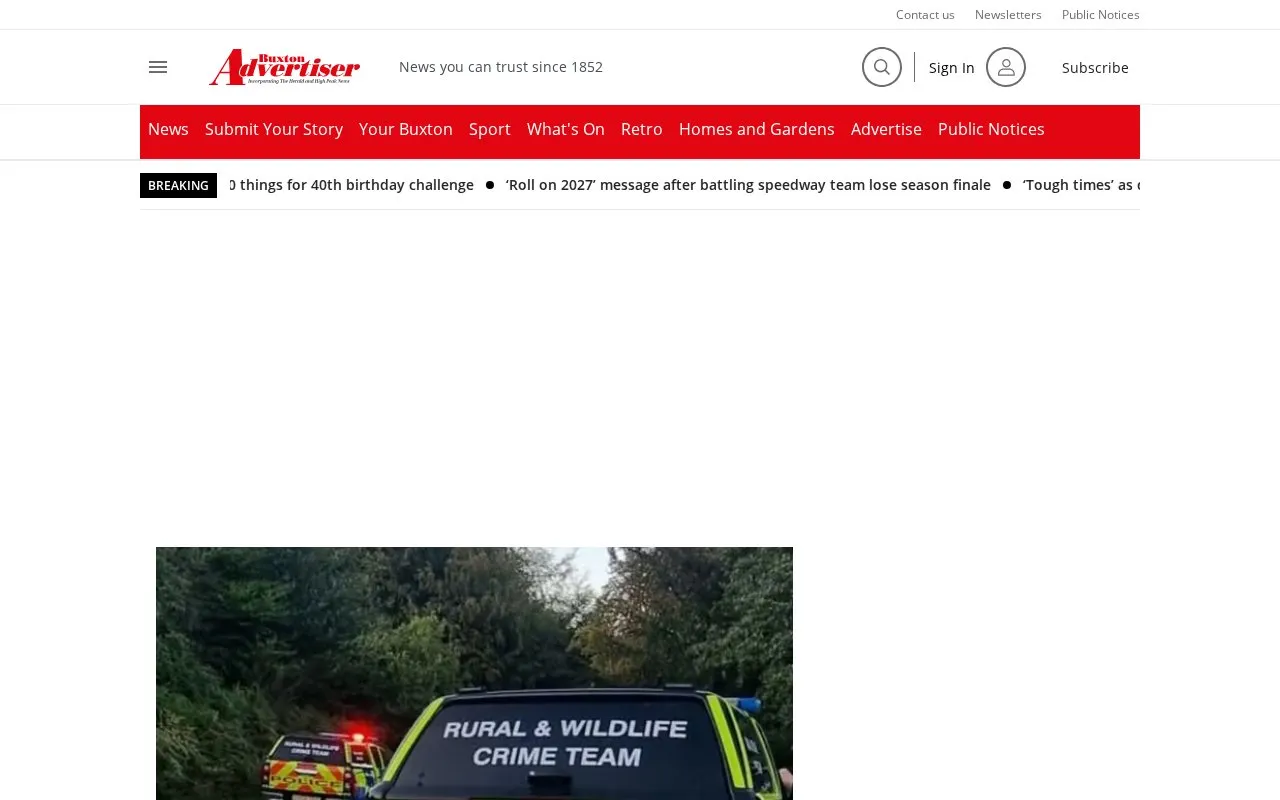 Buxton Advertiser homepage screenshot