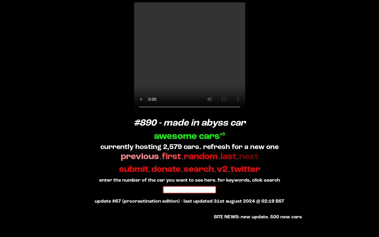 AwesomeCars homepage screenshot
