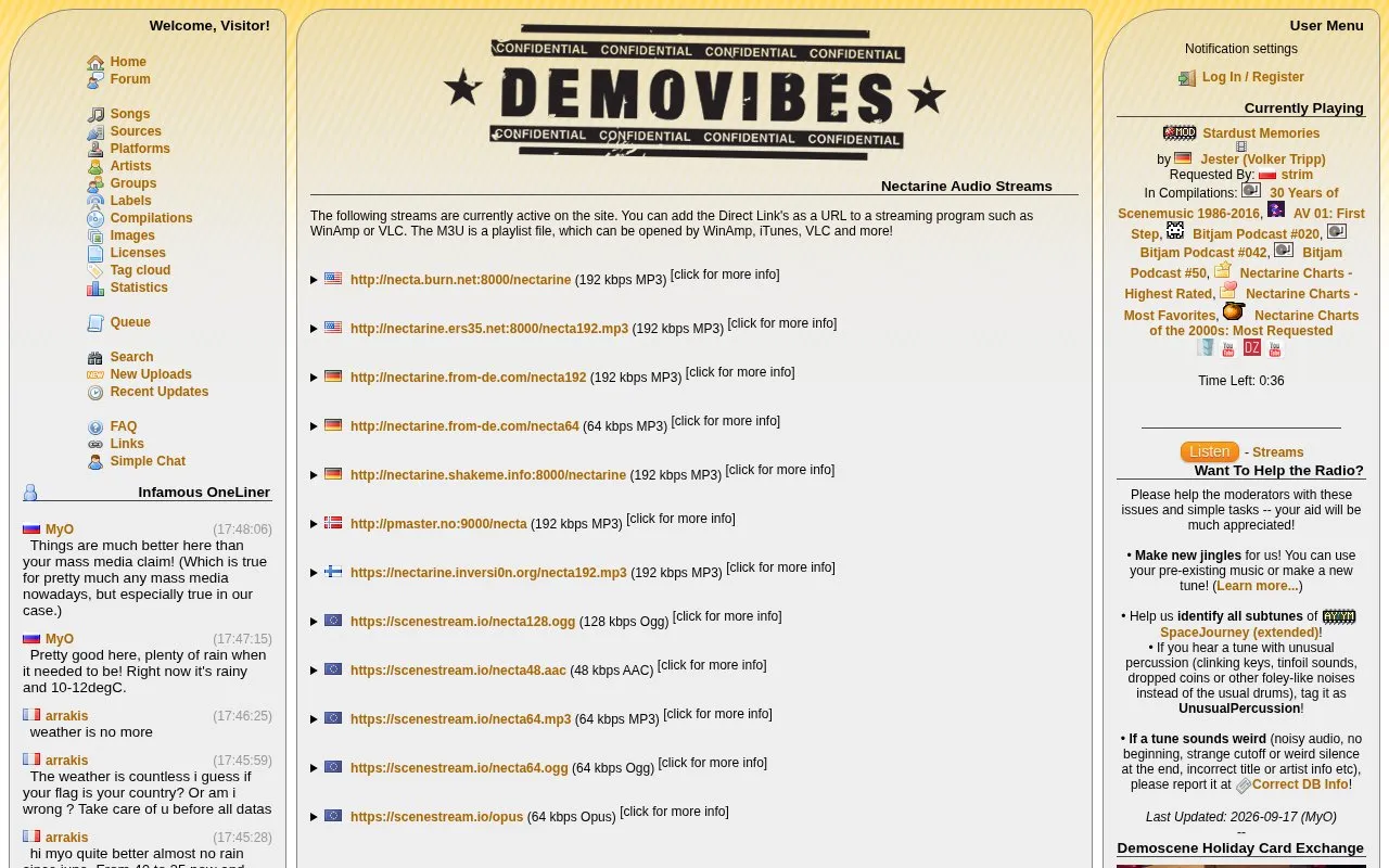 Nectarine homepage screenshot
