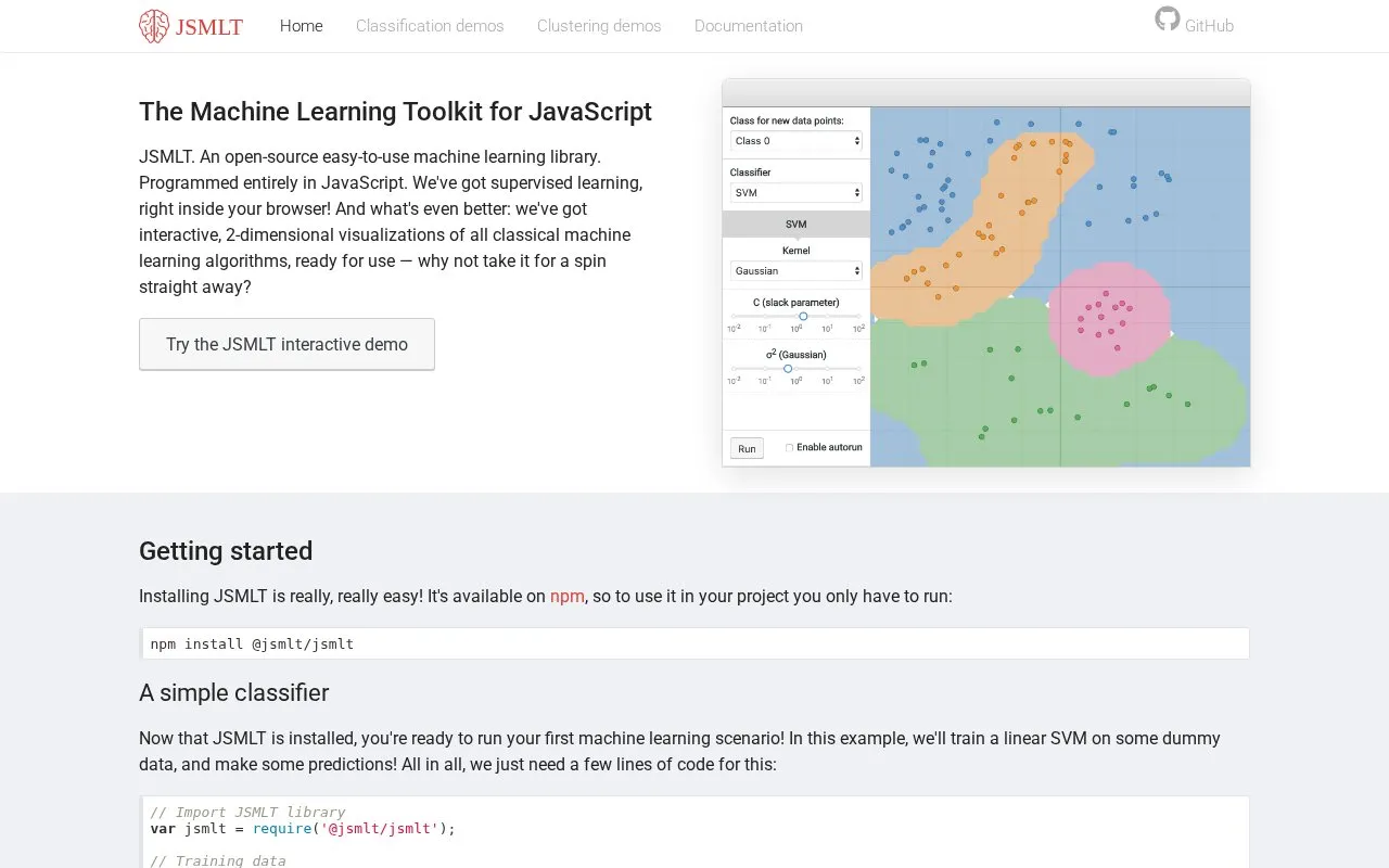 visualml.io homepage screenshot