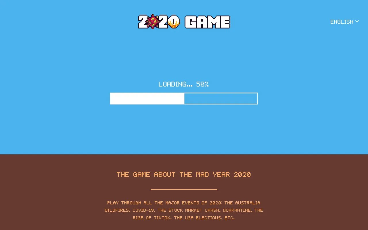 2020 Game homepage screenshot