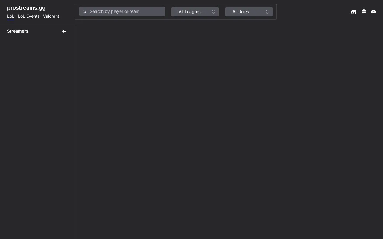 ProStreams homepage screenshot