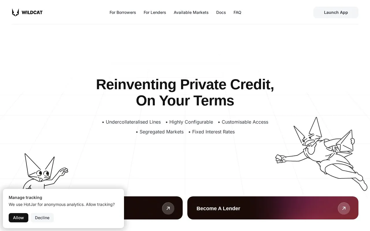 Wildcat Protocol homepage screenshot