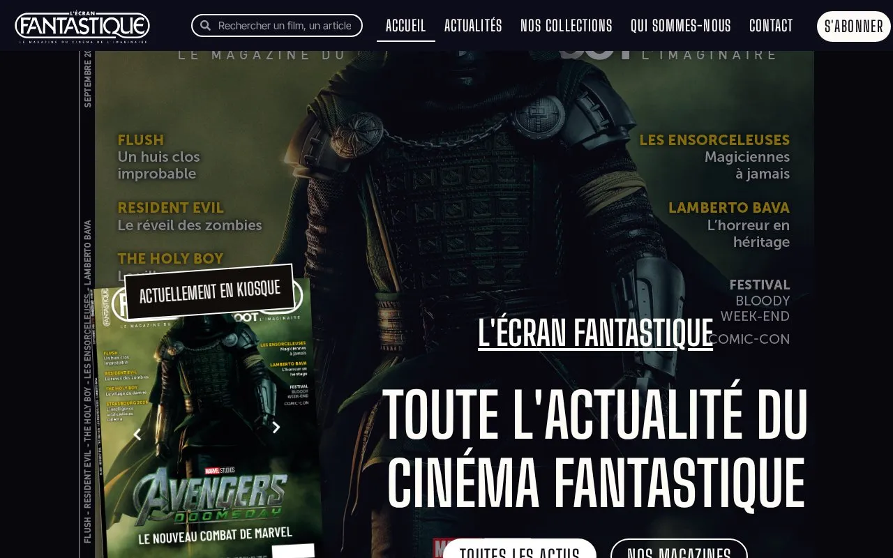 L\'écran Fantastique homepage screenshot