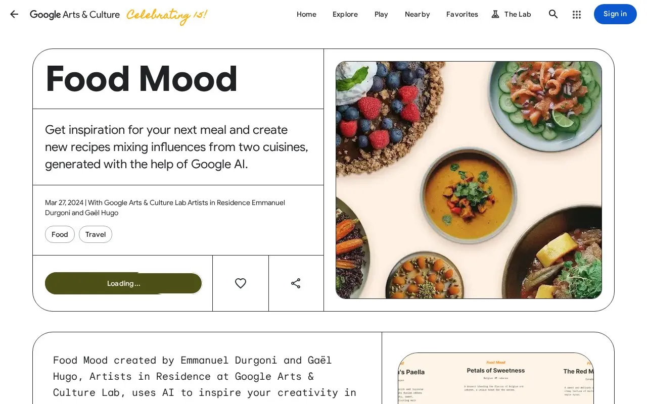 Food Mood homepage screenshot
