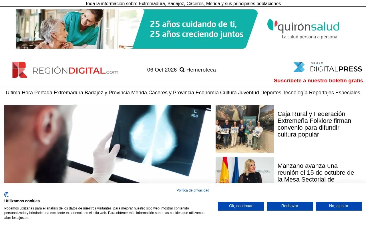 Región Digital homepage screenshot