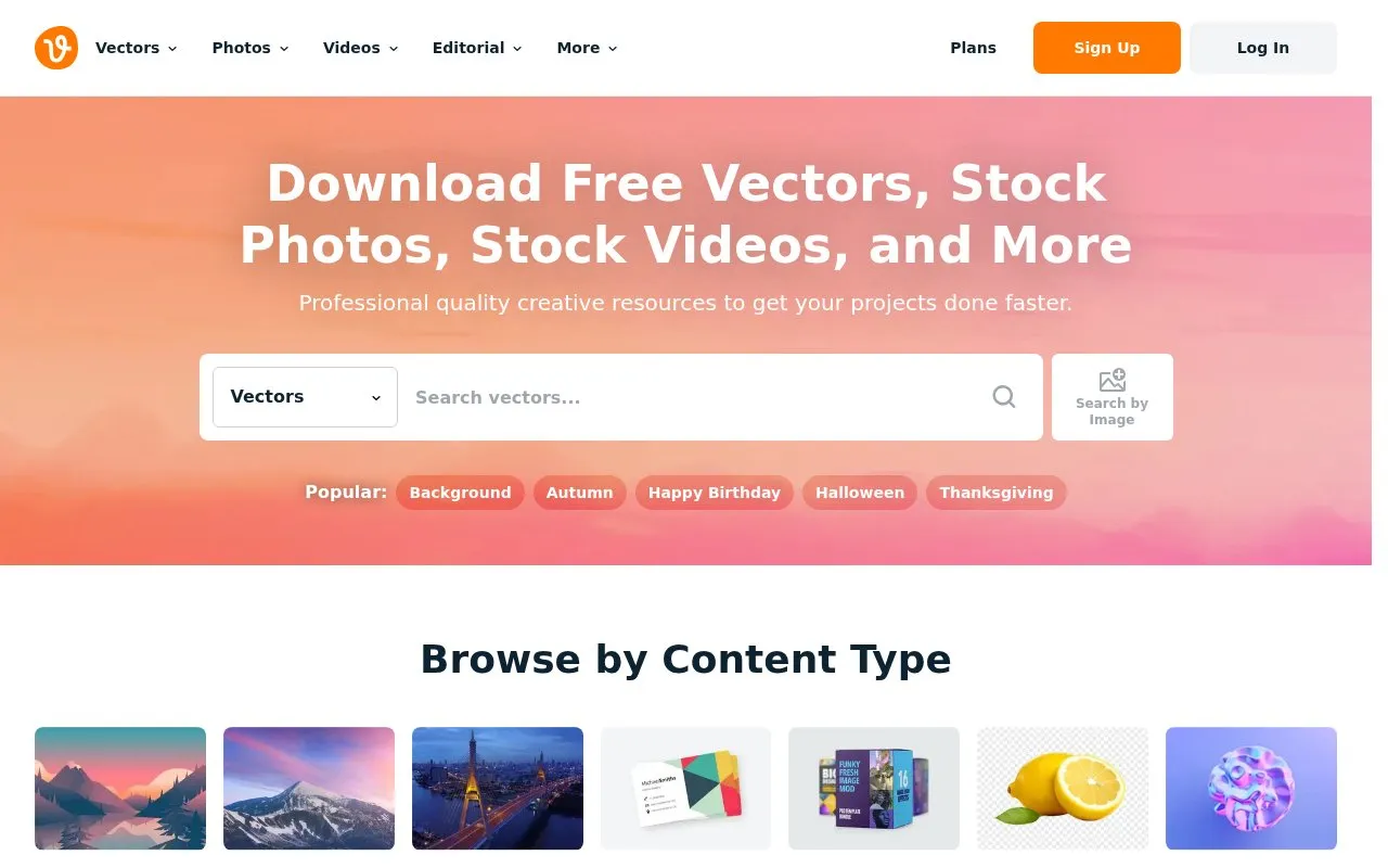 Vecteezy homepage screenshot