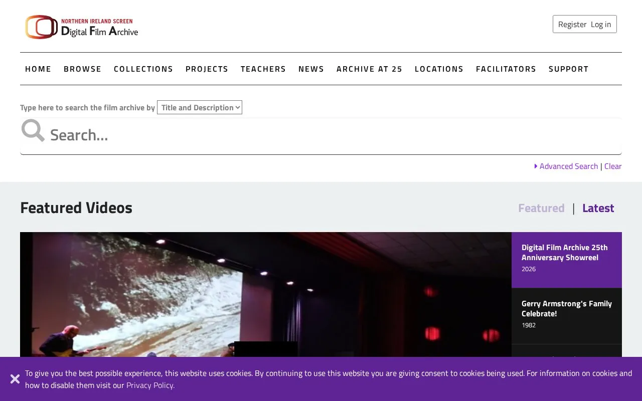 Northern Ireland Screen homepage screenshot
