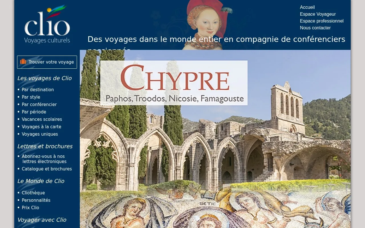 Clio homepage screenshot