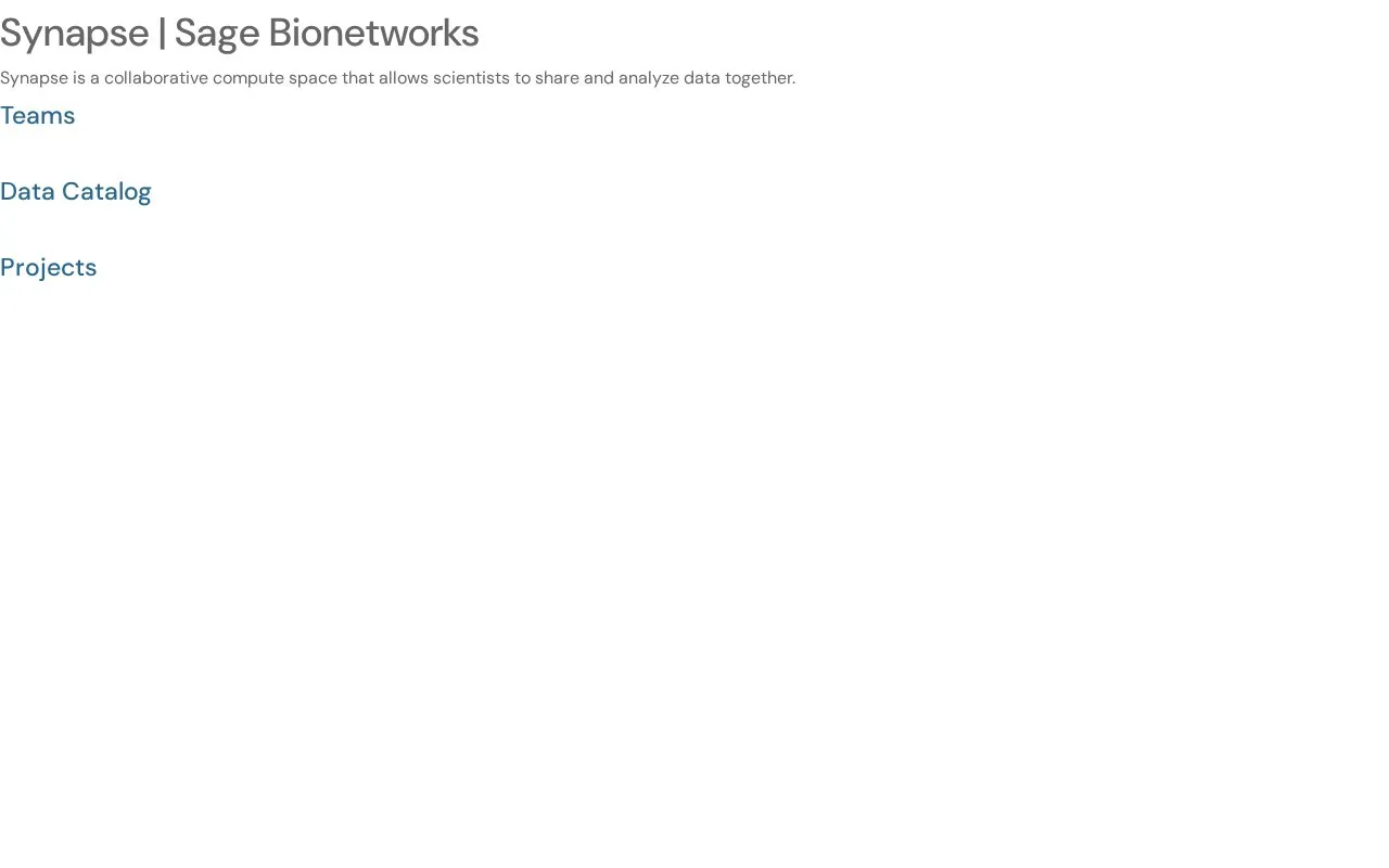 Synapse homepage screenshot