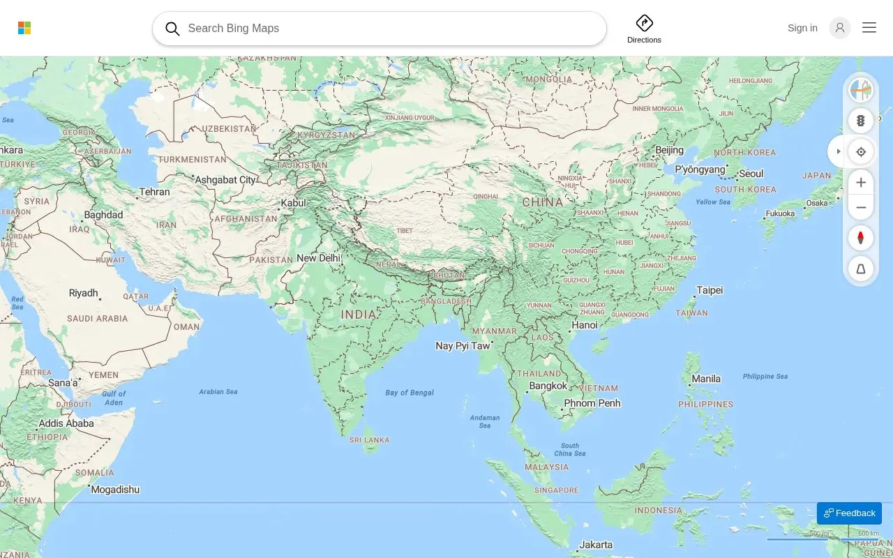 Bing Maps homepage screenshot