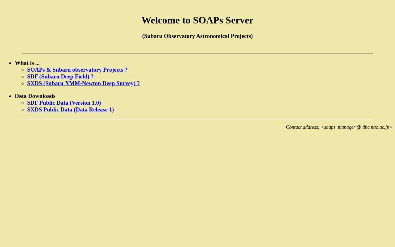 SOAP homepage screenshot