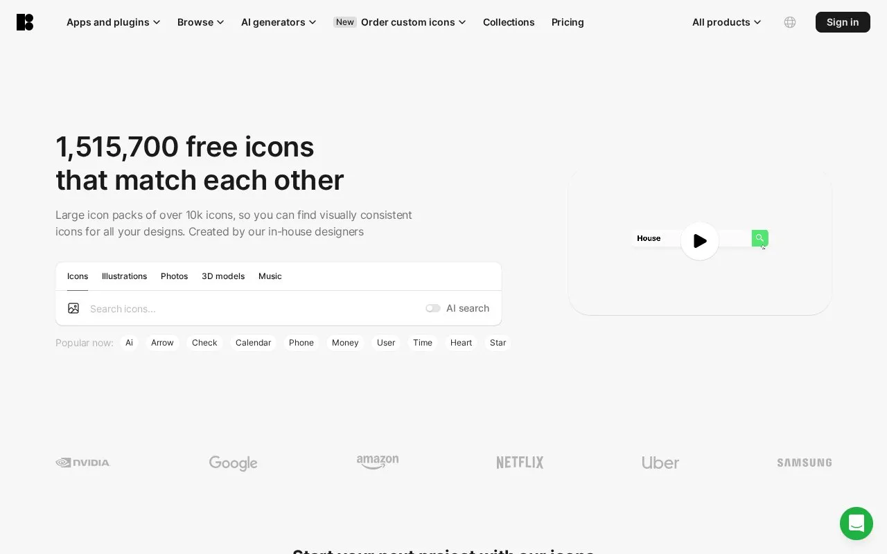 Icons8 homepage screenshot
