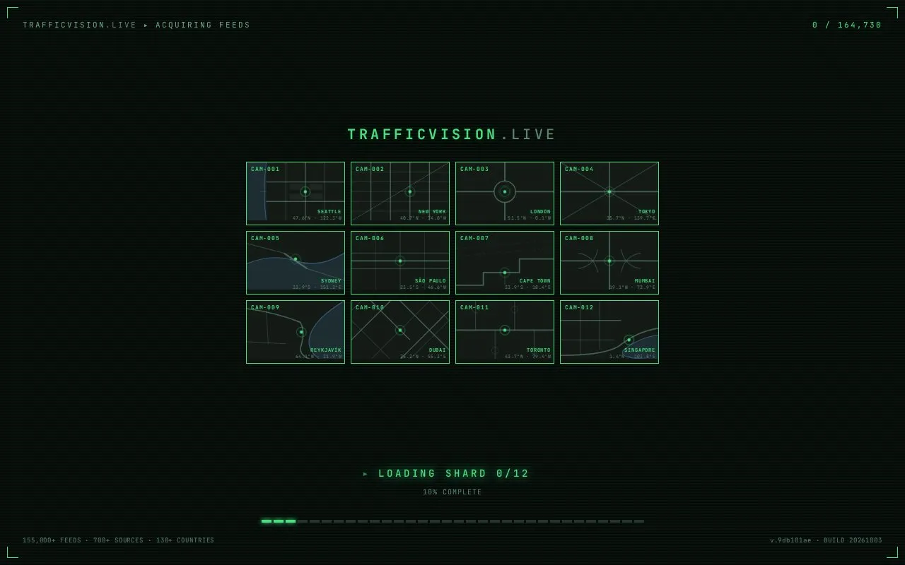 TrafficVision homepage screenshot
