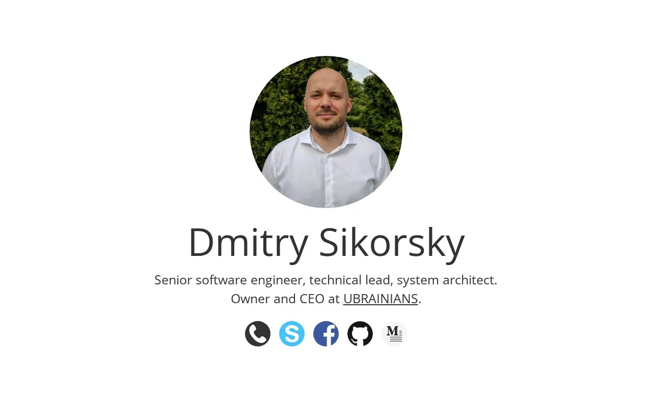 Dmitry Sikorsky homepage screenshot