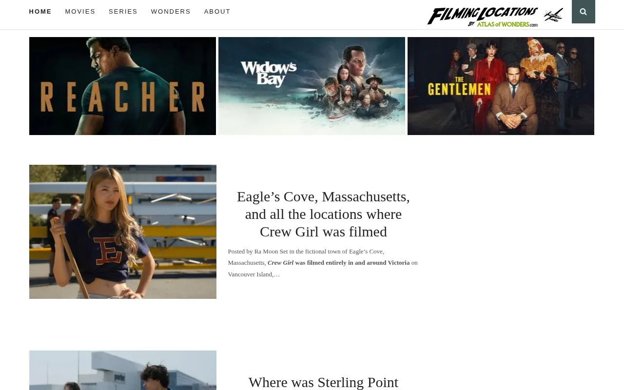 AtlasOfWonders homepage screenshot