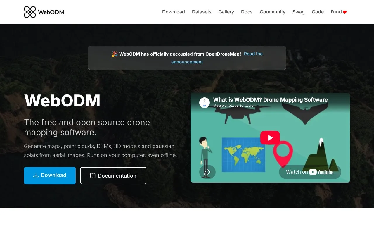 WebODM homepage screenshot