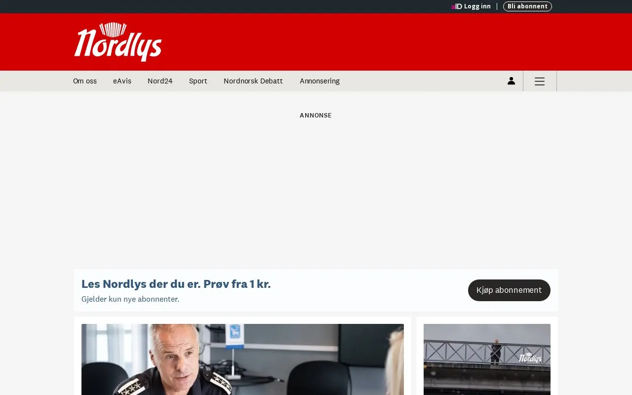 Nordlys homepage screenshot