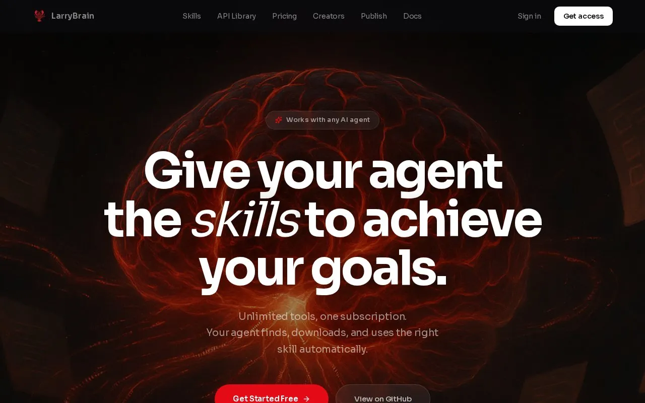LarryBrain homepage screenshot