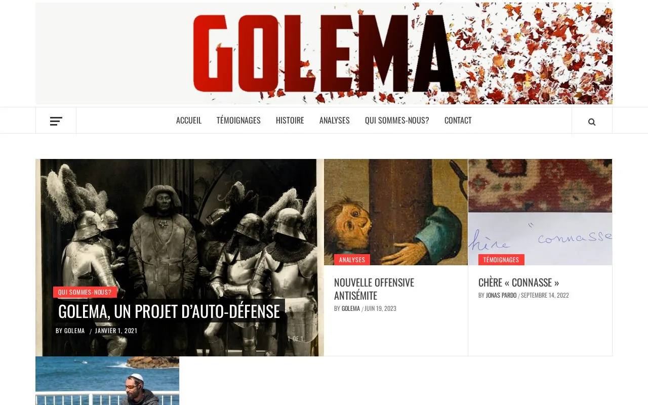 Golema homepage screenshot