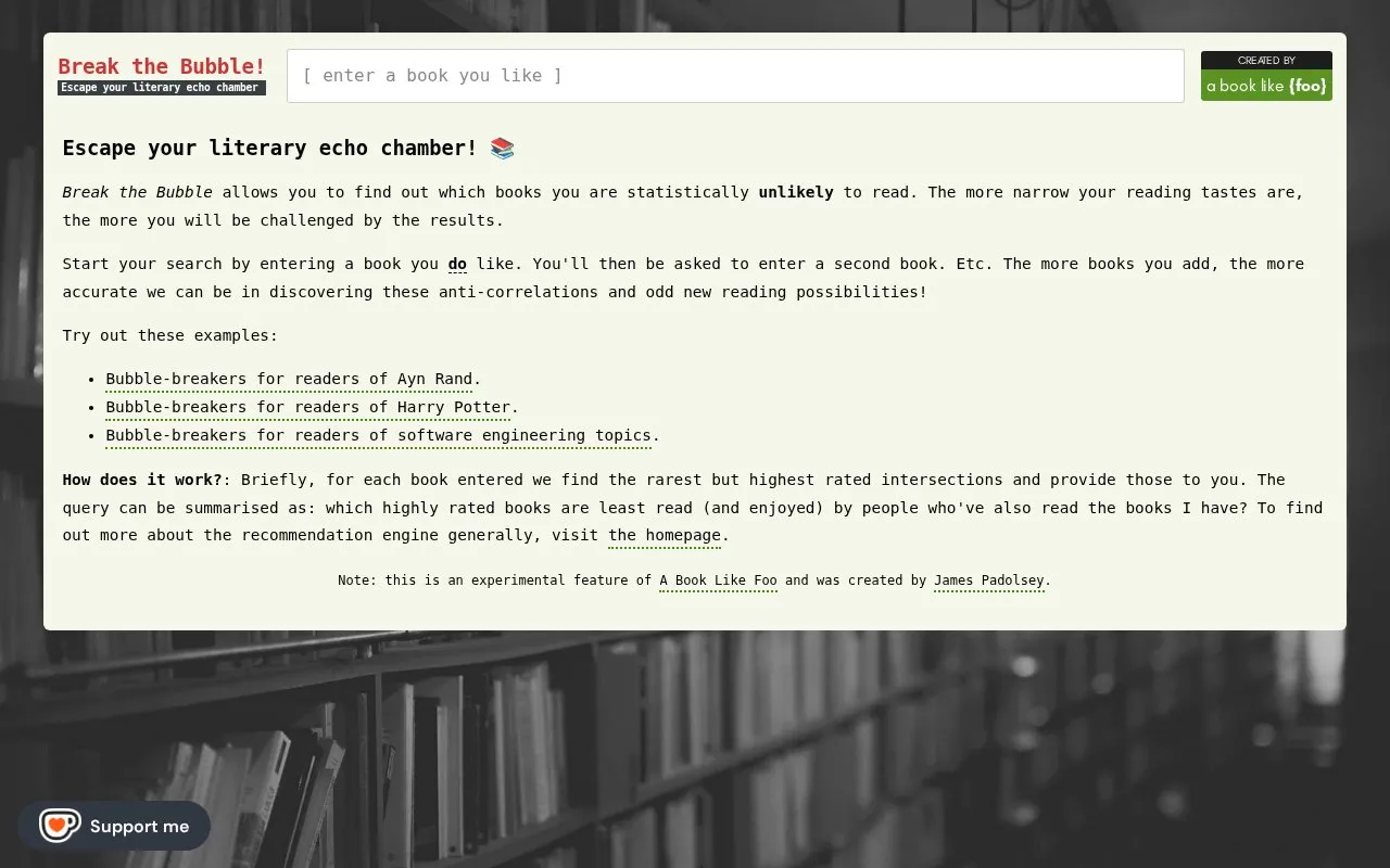 Break the Bubble! homepage screenshot