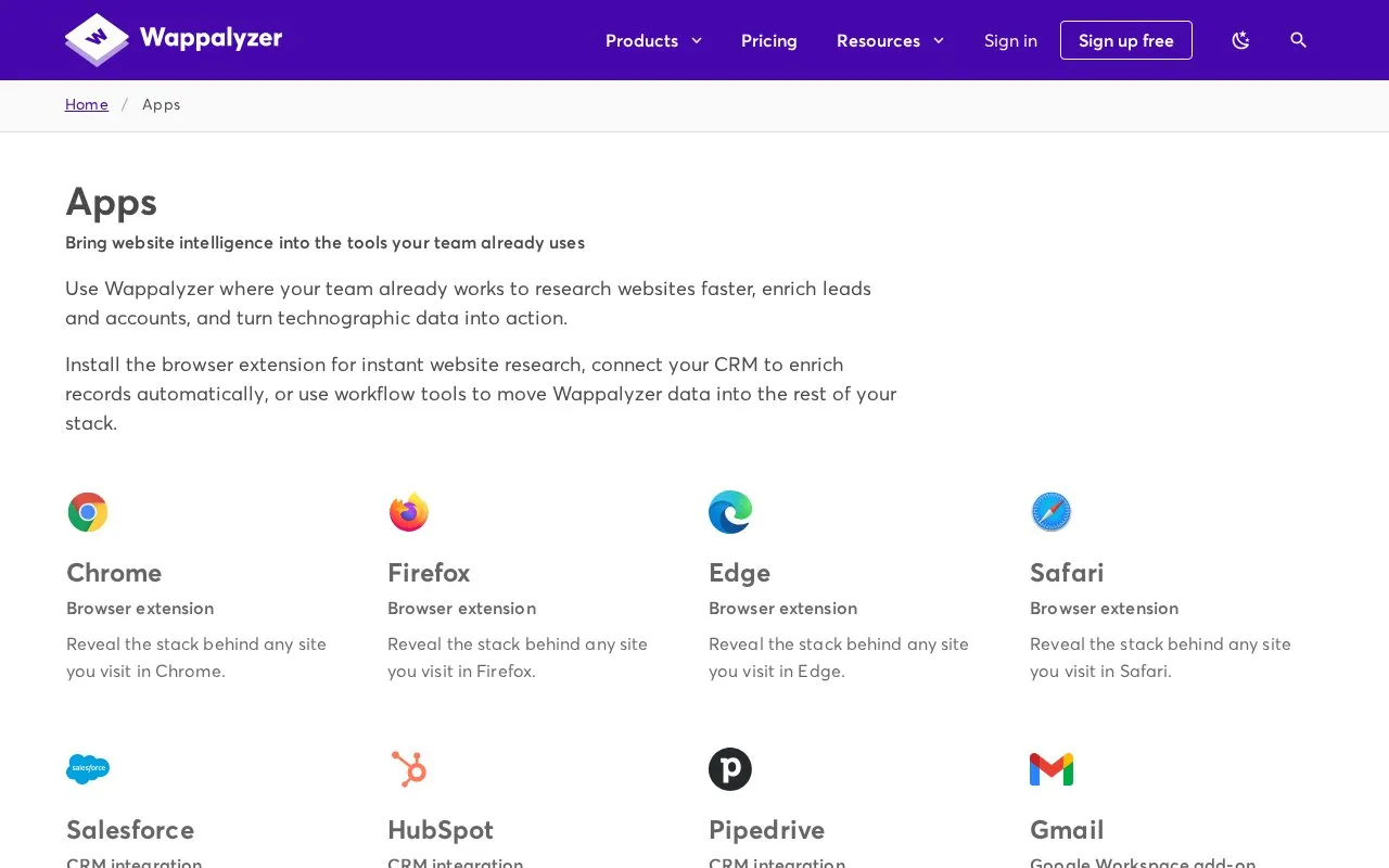 Addons homepage screenshot