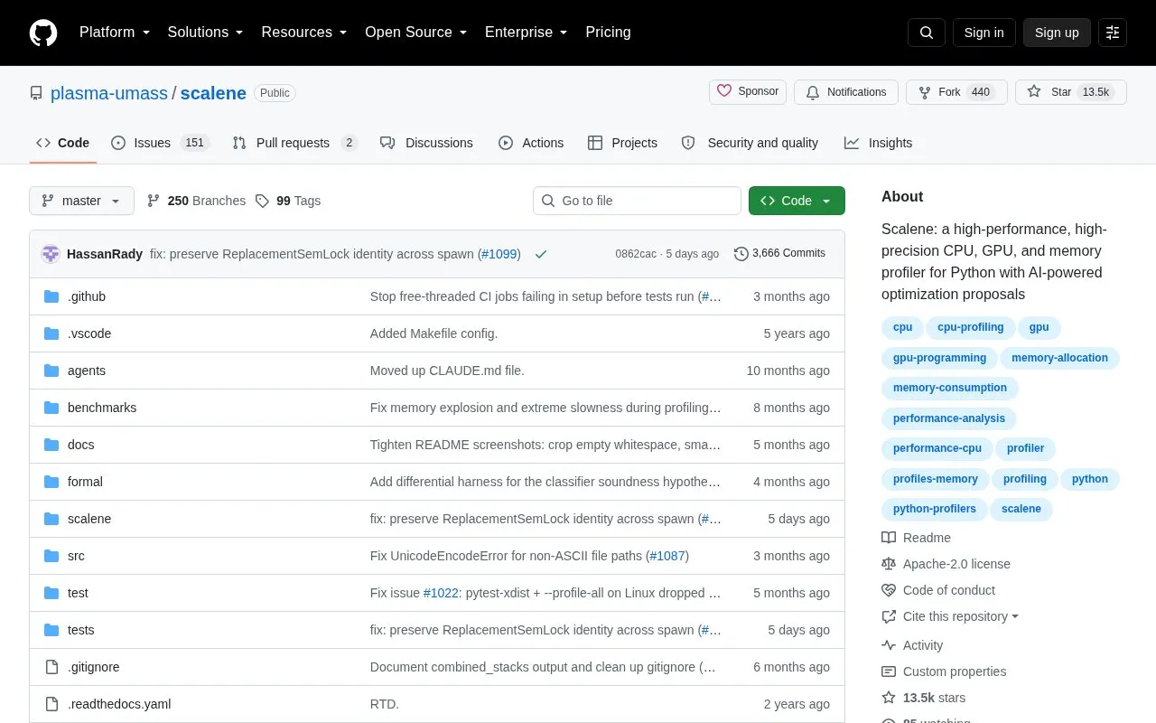 scalene homepage screenshot