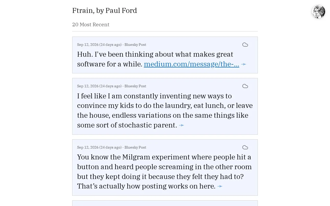 Paul Ford homepage screenshot