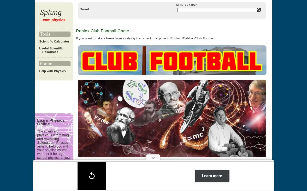 Splung homepage screenshot