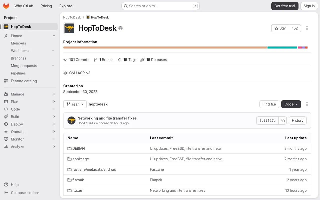 Hoptodesk homepage screenshot
