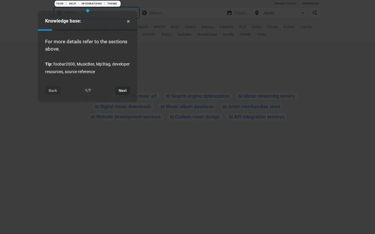 Cover Search Engine homepage screenshot