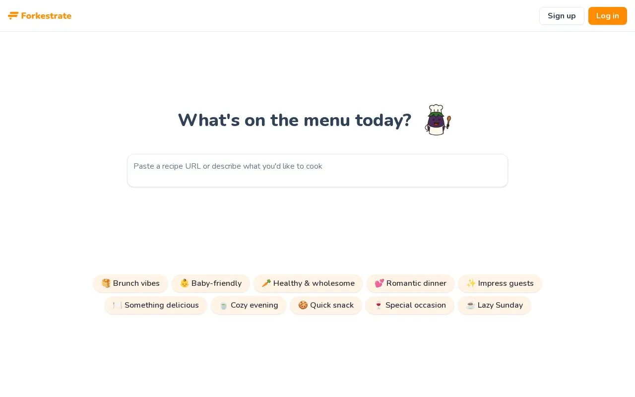 Forkestrate homepage screenshot