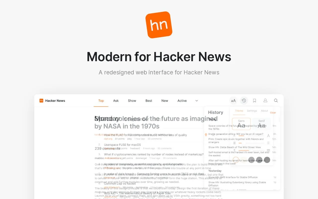 Modernhn homepage screenshot