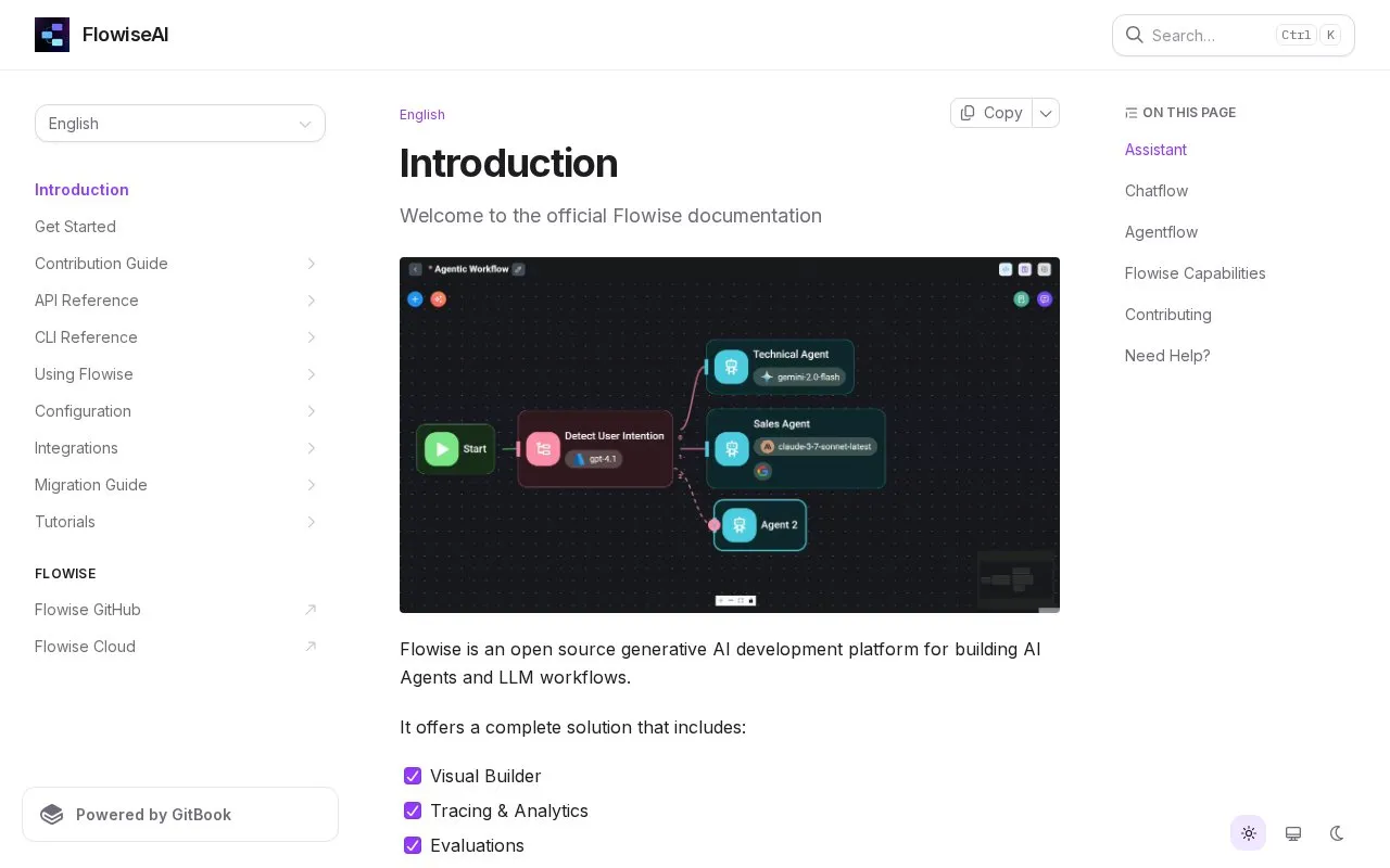 FlowiseAI homepage screenshot
