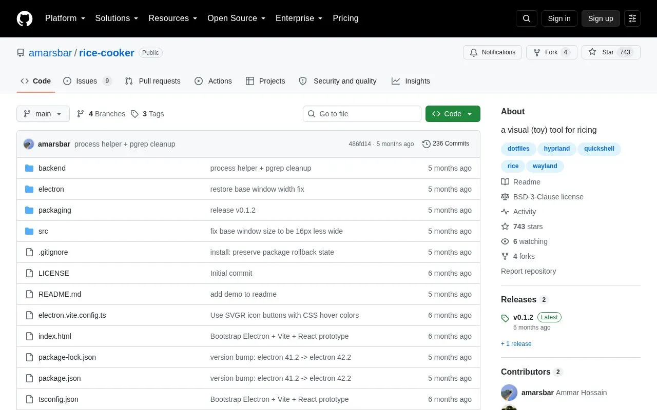 Test Configs homepage screenshot